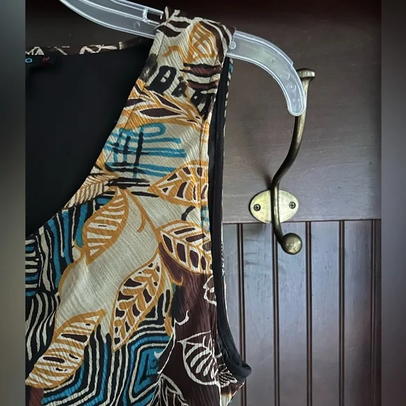 Y2K DSTUDIO 100% Silk Fairy Grunge Slip Dress Abstract Geo Indie Boho | Size 10 - Picture 7 of 14